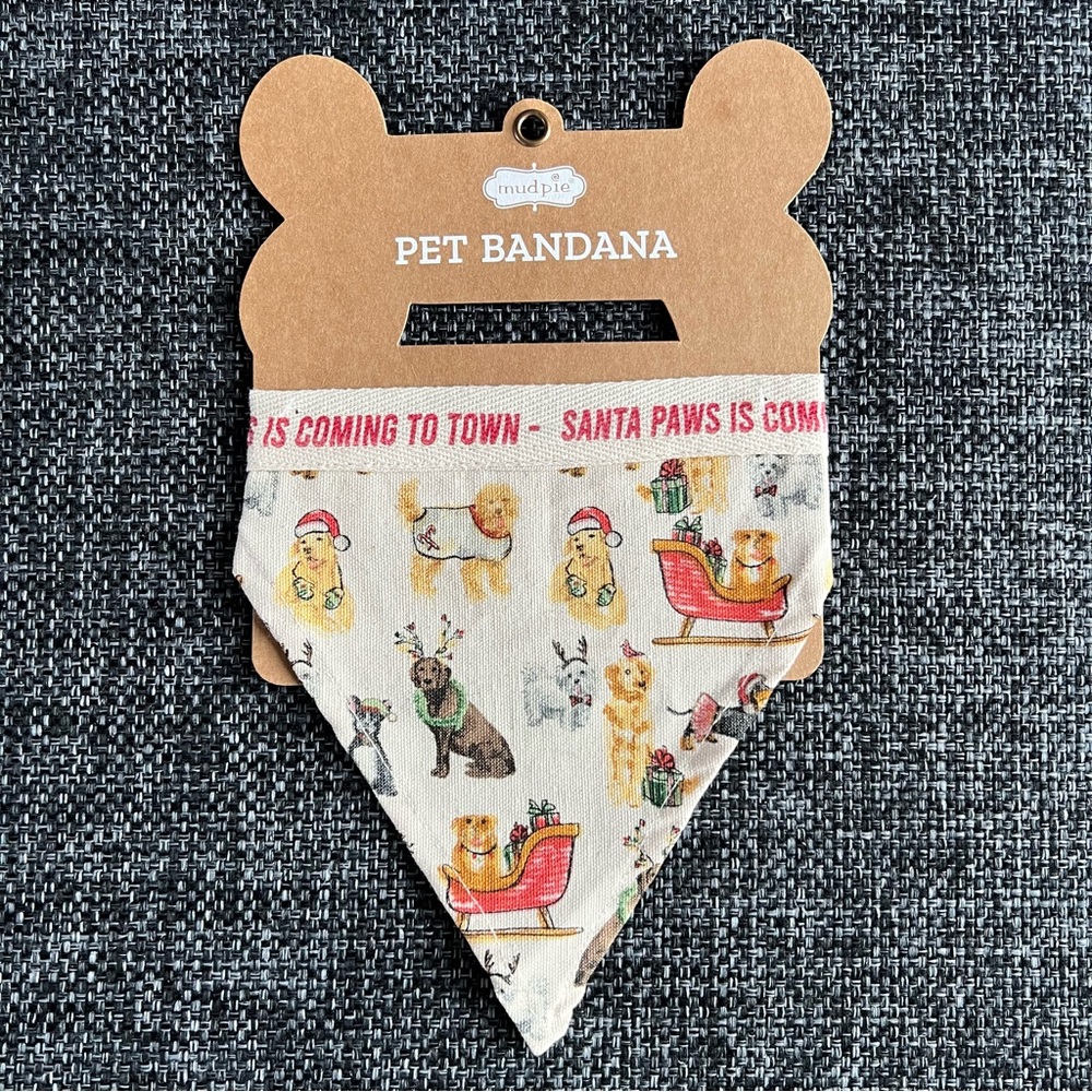 NWT Mud Pie Christmas Dogs Dog Bandana